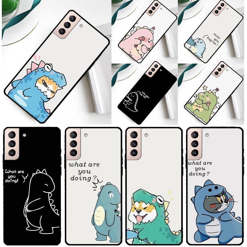Парный Милый Чехол с Динозавром Для Samsung Galaxy S23 S22 Ultra S21 S20 FE Note 10 20 Ultra S8 S9 S10 Plus Чехол