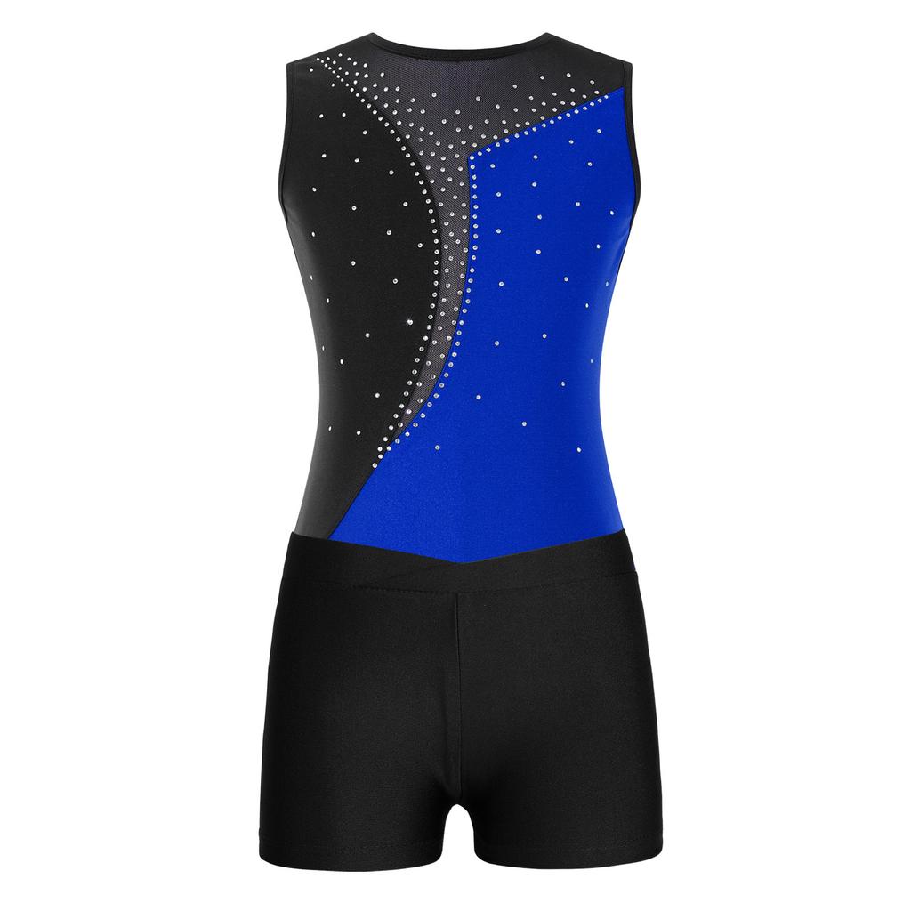 Детский трико без рукавов для девочек, танцевальная гимнастика, тренировочная танцевальная одежда с шортами