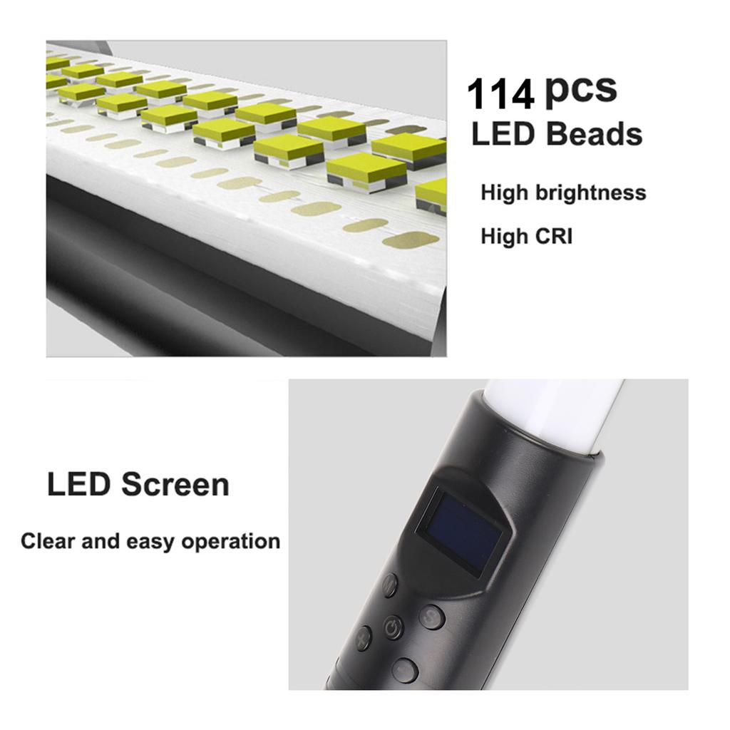 RGB Handheld LED Video Light Tube Photography Light Wand 3000K 6000K Dimmable 10 Lighting Effect with Remote Control