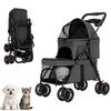 with 2 Carriages Double Pet Stroller Cup Holder Dog Stroller  Multi-Pet Families