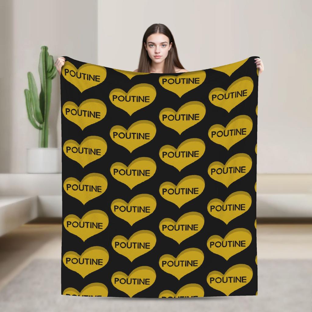 Poutine Angine de Poitrine Blanket Coral Fleece Plush Summer Air Conditioning Multifunction Soft Throw Blanket Bedspread