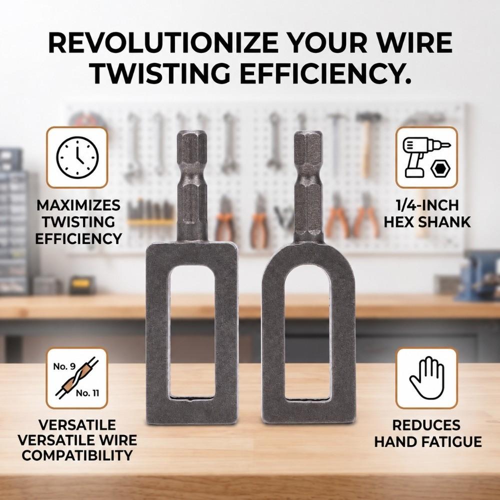 2 Set Carbon Steel Wire Twisting Tools 1/4 Inch Hex Shank Rebar Tying Twister Fencing Projects