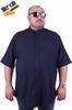 Men's Plus Size Plus Size Shirt Plus Size Short Sleeve Men's Lycra Linen Collar Shirt with Pockets Navy Blue