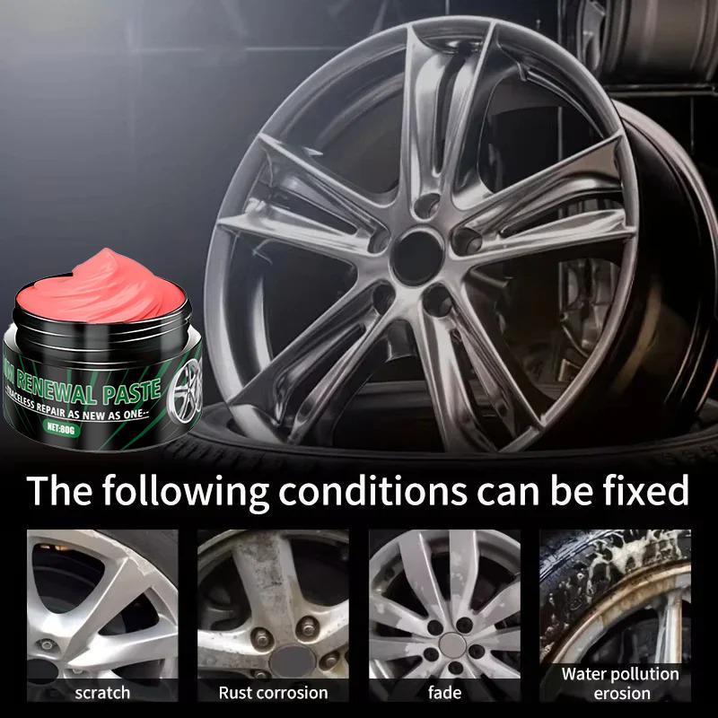 NEW Car Wheel Rim Scratch Refurbishment Paste, Tire Rim Scratch Paint Repair Paste - Black And White Silver Aluminum Alloy Rimv