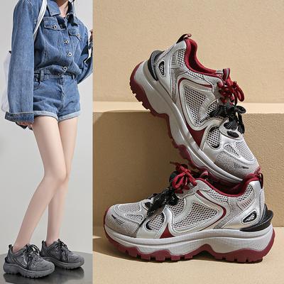 2025 осень новые корейская версия дышащие кроссовки для папы женские ins студенческие повседневные туфли платформа для бега женские туфли BN6803