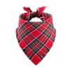 Tanpopo Christmas Dog Bandanas with Tassels Edges Stylish Plaid Scarf Bib Multiple Sizes Offered Bandanas for Medium Large Dogs