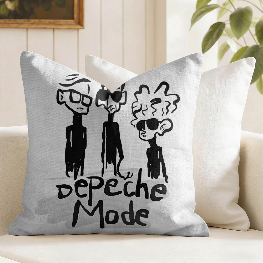 DDepeche MMode Band Cushion Cover Eco Linen Pillow Case DoubleSided Print Breathable Durable Zipper Home Decor Gift