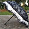 Vintage Luxury Double Layer Lace Flower Sun Parasol Woman Travel Strong Windproof Rainproof UV Rain Umbrella Business Gift