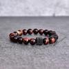 Red tiger's eye and Lava beaded Bracelet Diffuser beaded Bracelet Stretchable gemstone bracelet for him Unique bead bracelet gift for him