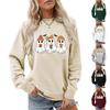 Women's Clothing Autumn Winter Halloween Round Neck Long Sleeve Large Loose Plush Thickened Sweater Top