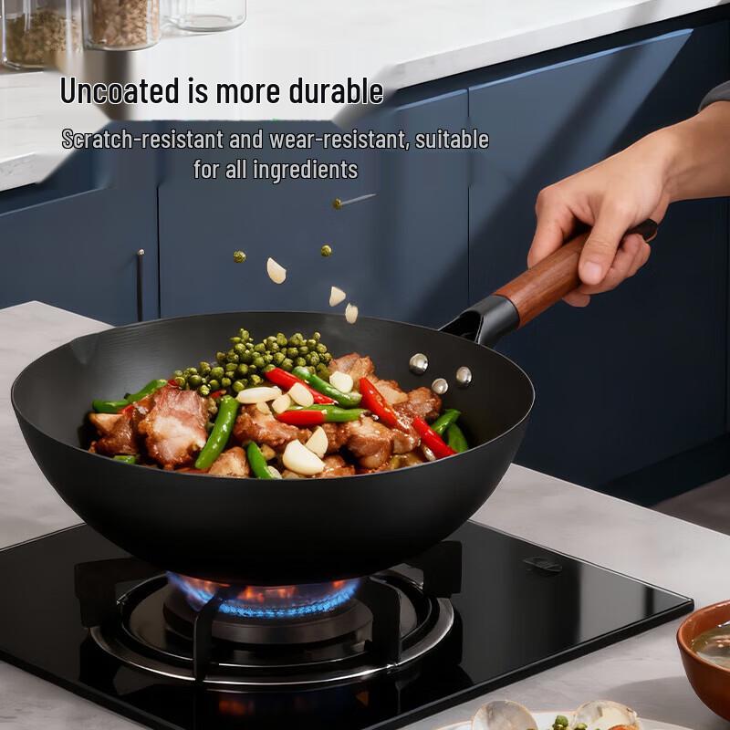 COOKER KING Wrought Iron Flat-Bottom Wok