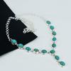 Ожерелье из серебра 925 пробы с натуральным бирюзовым камнем, бирюзовое серебряное ожерелье для жены, ожерелье унисекс, подарок на годовщину
