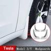 Брызговики для модели Tesla 3 года 2017-2022 2023 пластиковые брызговики Fender 4 шт./компл. черный, белый цвет из углеродного волокна