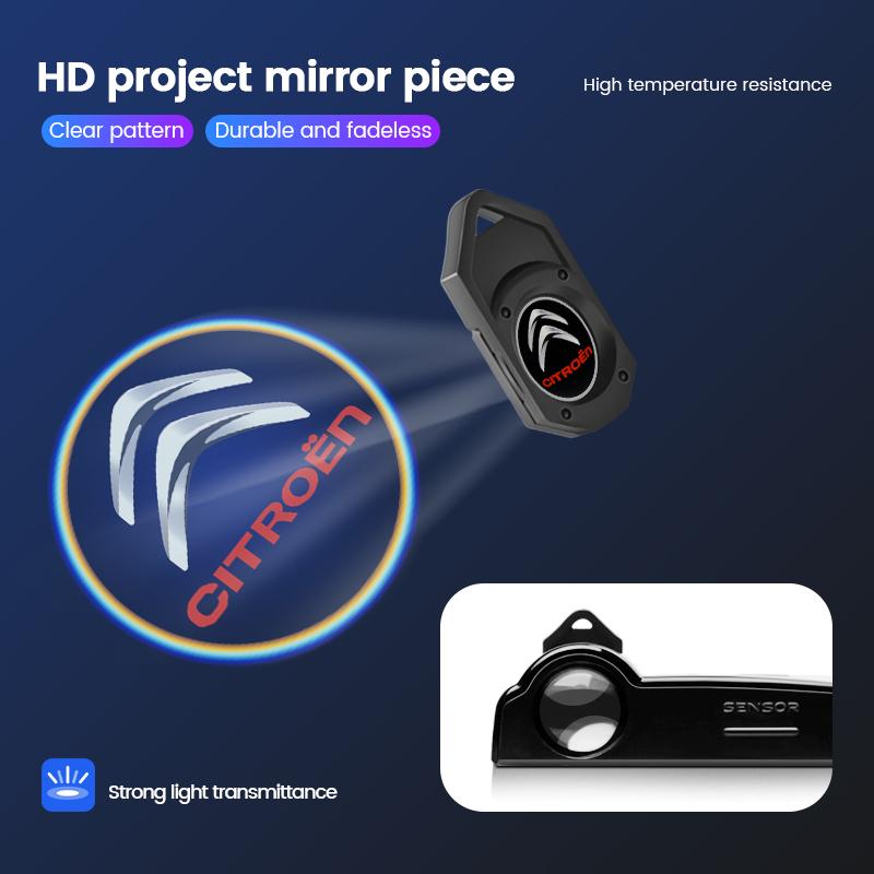 WYGL9 1/2pcs Wireless Led Car Door Welcome Laser Projector Logo Car Styling Accessories For Citroen C4 C3 C2 C1 Berlingo Grand Picasso
