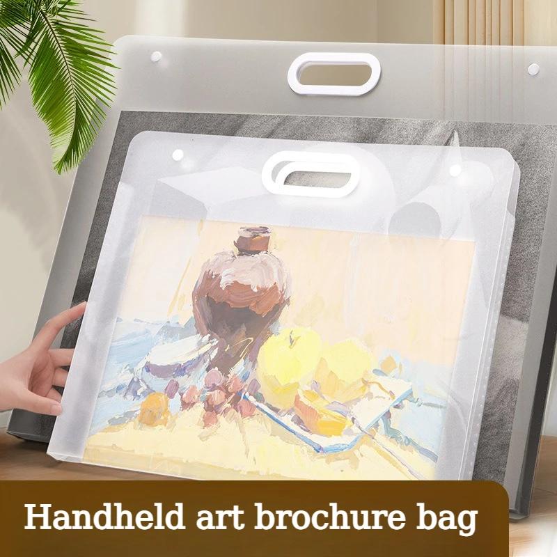A2/A3 Art Manuscript Storage Book, Sketch Collection Storage Clip, Handle Design, Large Capacity for Convenient Storage
