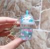 Bag Key Ring Kids Bag Pendant Milk Tea Bottle Keychain Key Holder Car Key Chain Sakura cat Key Ring