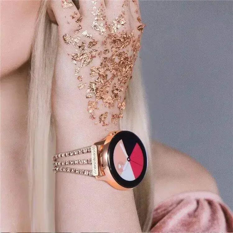 22 мм 20 мм Женский бриллиантовый ремешок-браслет для Samsung Galaxy Watch 7 6 5/Pro 4/6Classic Ремешок 40 мм 44 мм 45 мм 42 мм 43 мм 47 мм Active 2