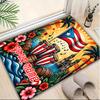 1PC Custom Name Puerto Rican Festival Celebration Theme Floor Mat Ideal for Living Room, Game Rooms, Office, Bedroom,Floor Mat Playful Design