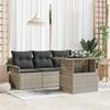 5-Piece Garden Sofa Set with Light Grey Poly Rattan Cushions, 2-Seater Garden Sofa with Storage 3356925