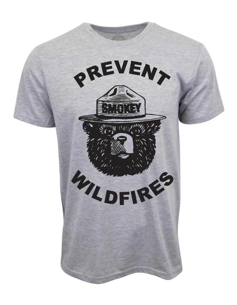 Smokey Bear Prevent Wild Fires T Shirt Gray