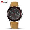 Womage Men's Quartz PU Leather Casual Sports Military Masculion Fashion Male Wristwatch