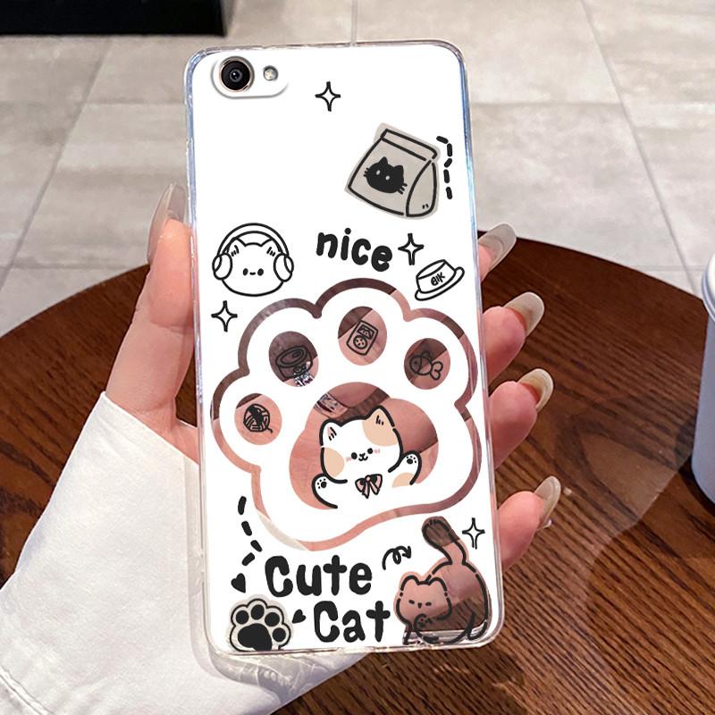 Casing For Vivo V5 Lite Y66 Y67 V5 V5s Transparent Soft Silicone TPU Phone Case Aesthetic Cute Cat Cartoon Astronaut Back Cover