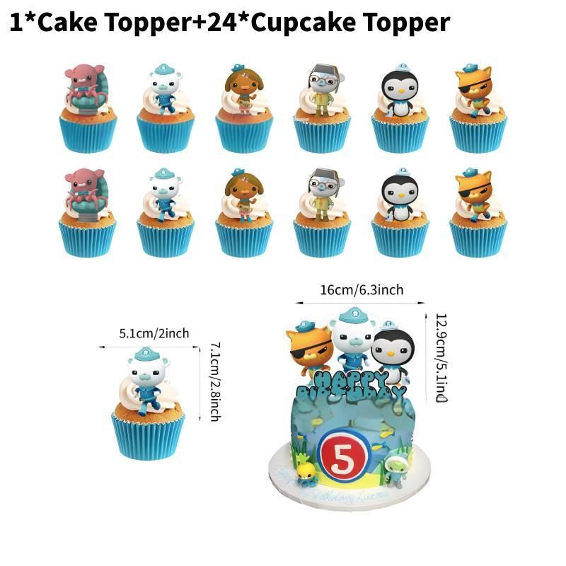 Красочный набор для украшения дня рождения Октонавтов со спиральными баннерами и воздушными шарами