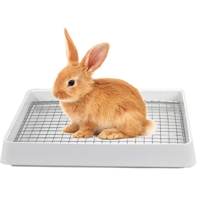 PODOO Большая клетка-лоток для кроликов, тренировочный лоток-клетка для морских свинок с туалетным поддоном, идеально подходит для крыс, хорьков, кроликов, мелких и средних животных (Средняя)