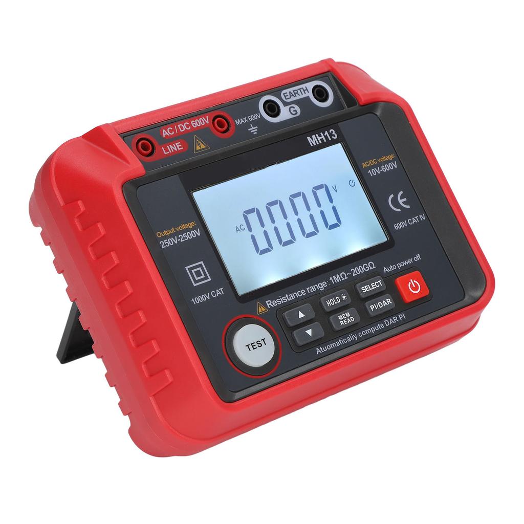 Измеритель сопротивления изоляции Измерение переменного и постоянного напряжения Разряд Точное измерение Омметр Красный