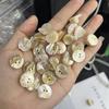 20Pcs, Natural Shell Beads with Double Holes, Boho Round Loose Beads, 15mm, for DIY Necklace Bracelet Accessories, Jewelry Making Crafts, Home Decor