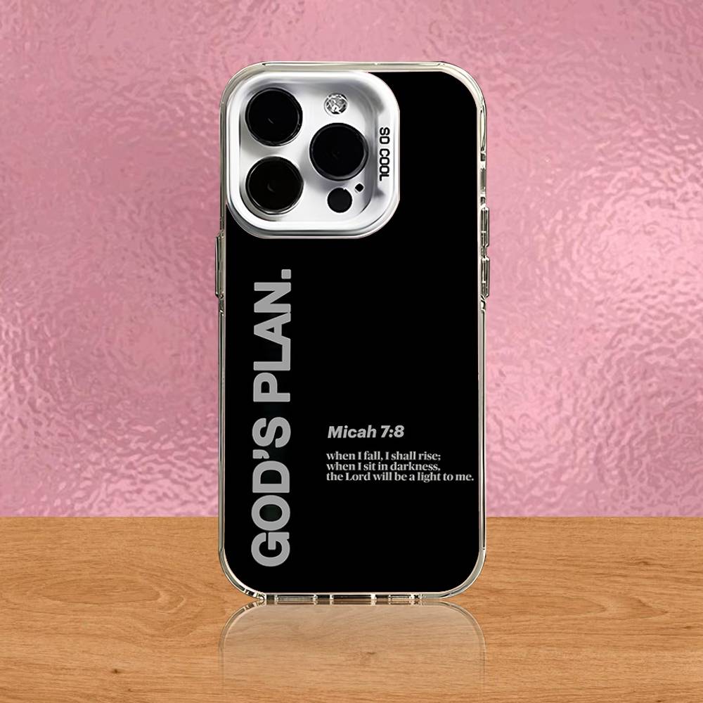 Чехол для телефона 'План Бога Иисус Библейский стих' для iPhone 16,15,14,13,12,11,Pro,Max,Plus,Mini,SE Черный Белый Матовый Ударопрочный Чехол