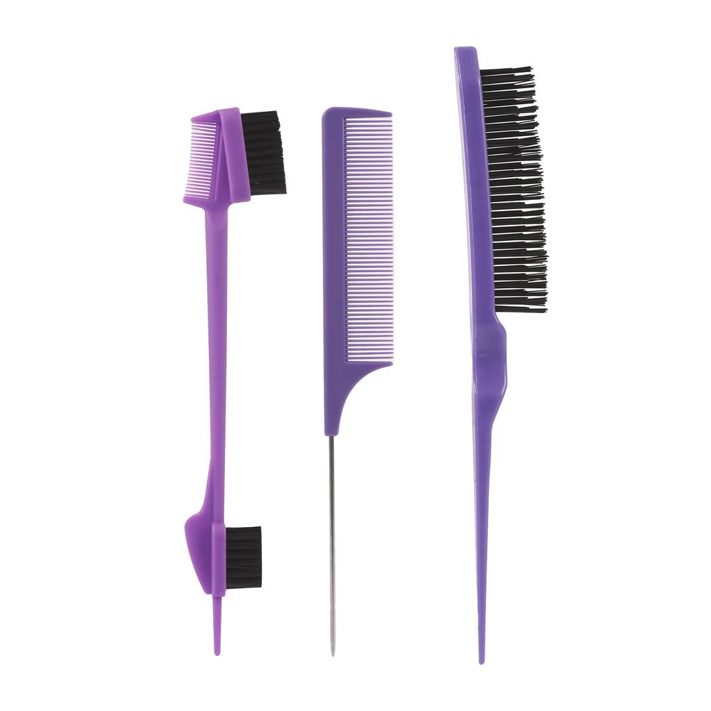 3pcs Hair Styling Comb Set Hair Brush Accessories Double Sided Edge Control Hair Combs