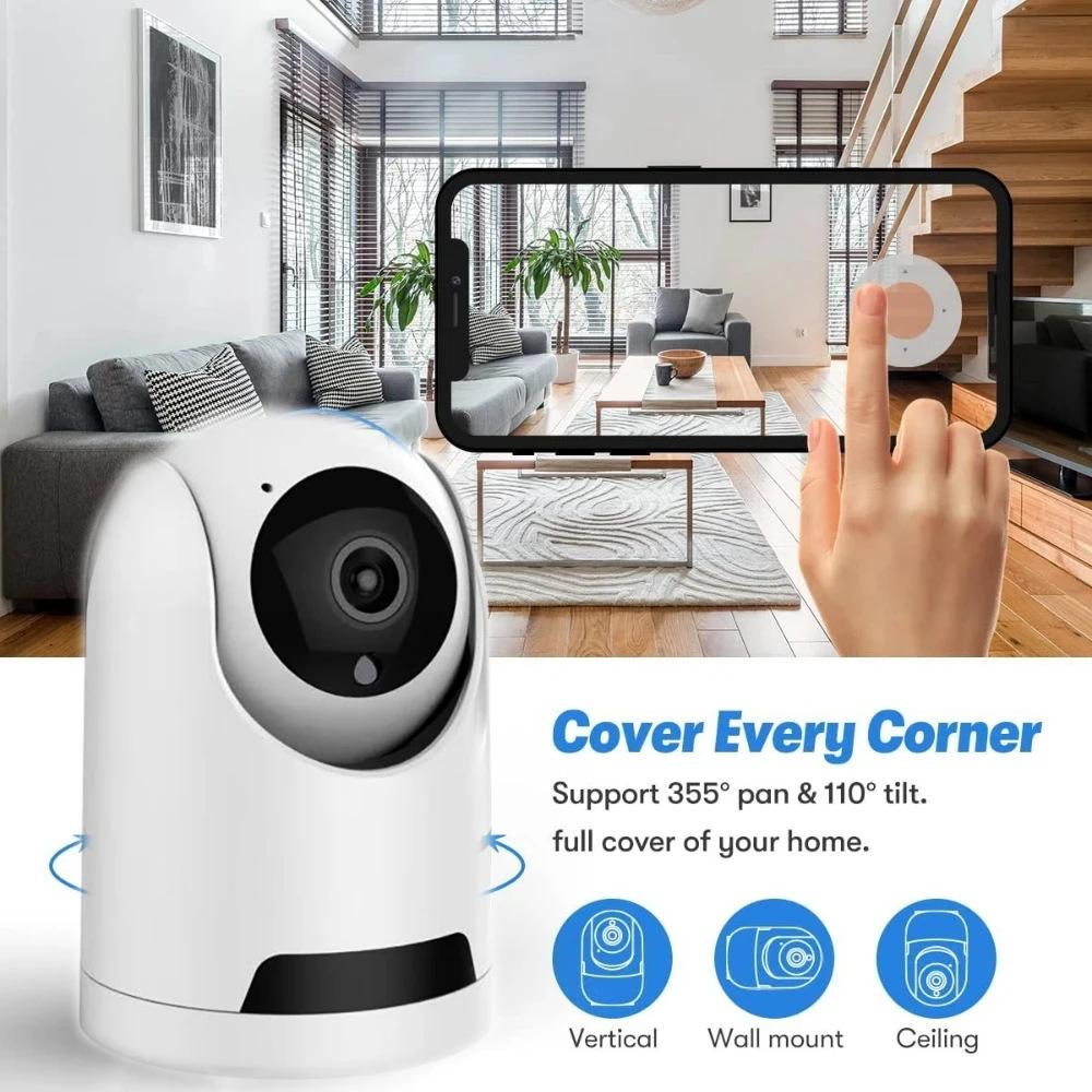 Двухобъективная HD WiFi-камера iCsee: Умная полноцветная ночная съемка 360° для безопасности