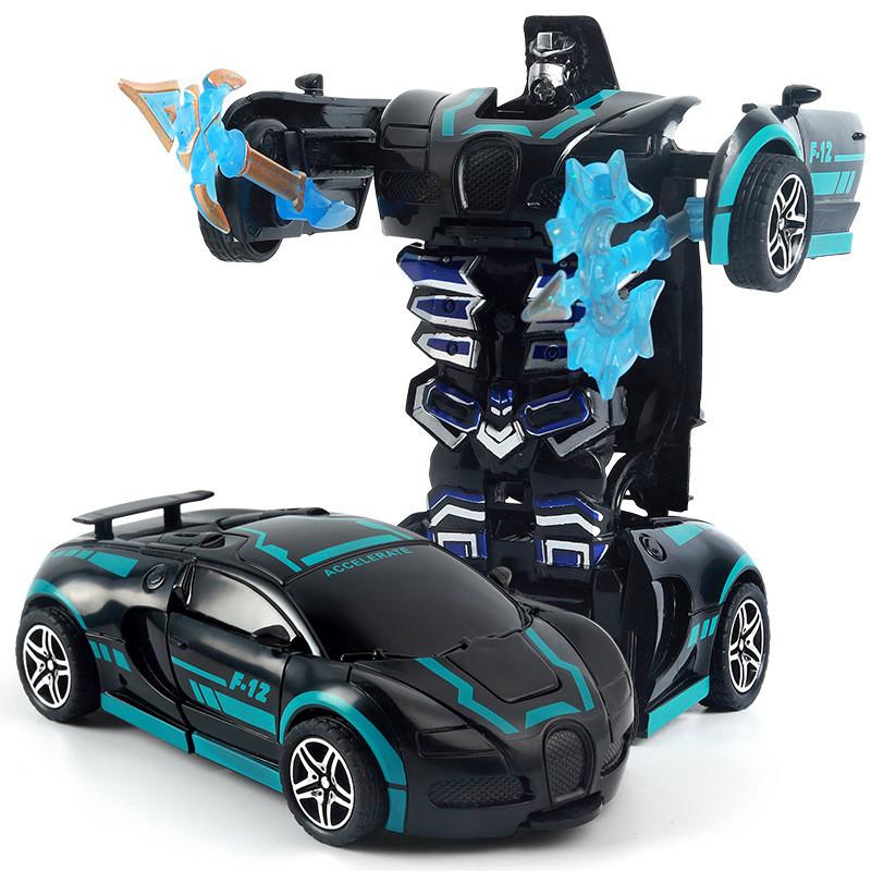 Childrens Inertia Transforming Car Toy With Onebutton Morphing For Boys And Developmental Play