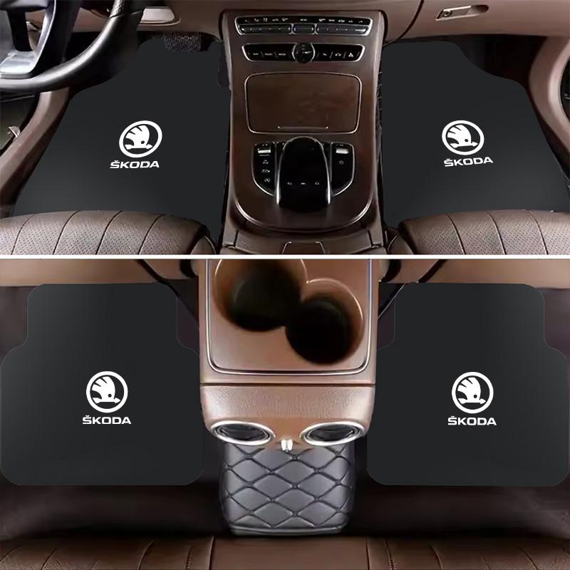 ZPMG6 For Skoda Octavia A7 Vrs Fabia Superb Rapid Kodiaq Karoq Car Front & Rear Automotive Carpet Non-slip Floor Mat Auto Accessories