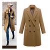 Autumn Winter Coat Casual Wool Solid Jackets Female Elegant Double Breasted Long Coat Ladies