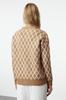 Women's Fashion Stylish Cardigan Beige Soft Textured Glittery Knitwear Cardigan