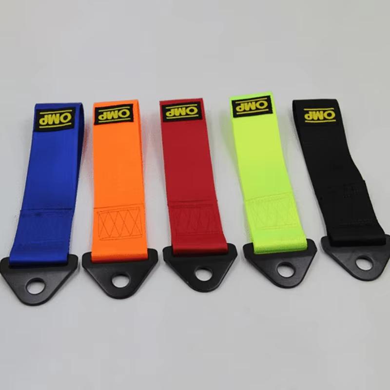 1pc Universal High Strength Car Colored Tag Towing Strap Towing Rope Ribbon Car Decoration Towing Rope Bumper Towing Strap