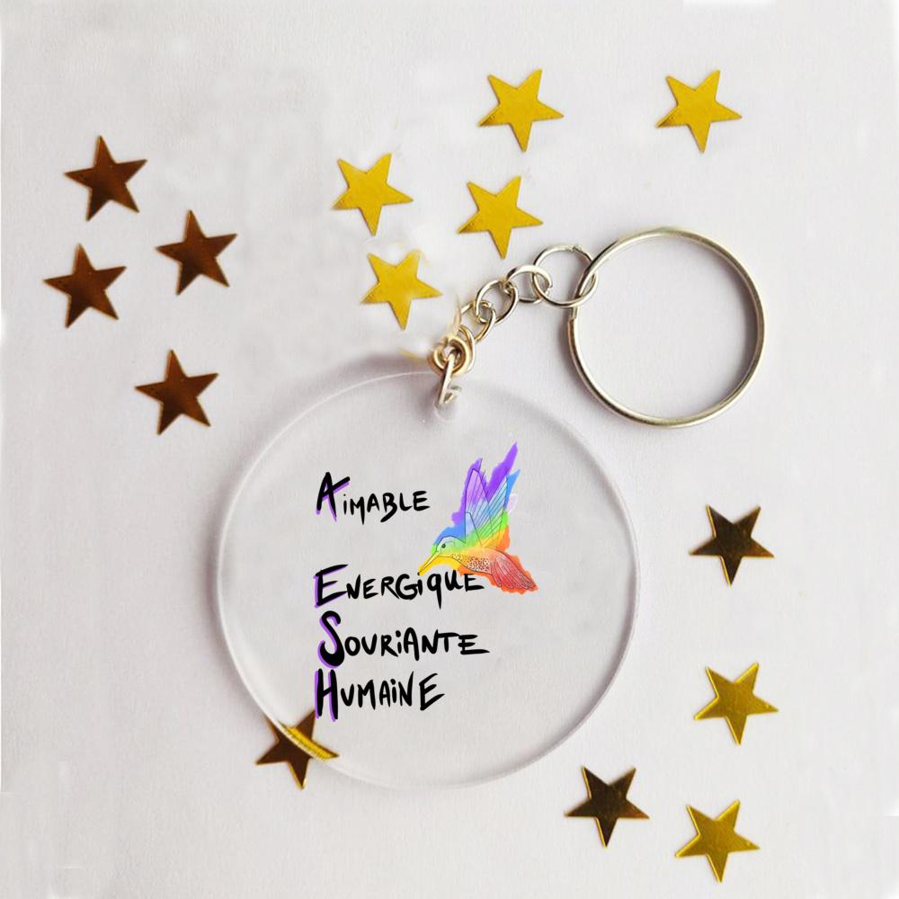 AESH In France Acrylic Key Chains Teacher'day Original and Practical Teacher'gift Key Chain Ring Chains Acrylic Ornaments