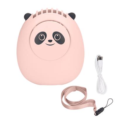 Портативный шейный вентилятор Cute Bear, 3 скорости, USB-зарядка, тихий безлопастной мини-вентилятор со шнурком для