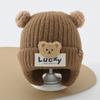 6-24Months Soft Baby Knitted Hat Plush Ball Children Warm Cap Windproof Winter Hat  Boys Girls