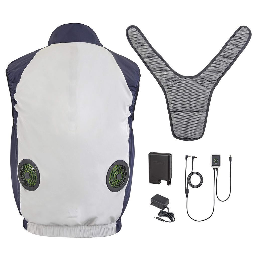 TAJIMA Cool Fan Vest That Allows Wind To Pass Through Even When Wearing a Harness Super 3D Mesh with Good Ventilation Large Capacity Battery That Can