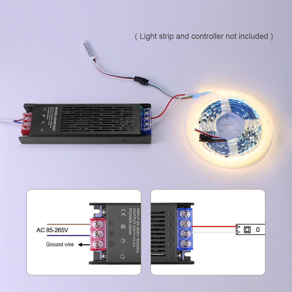 Светодиодный импульсный источник питания полной мощности, адаптер переменного тока 110 В/220 В в постоянный ток 24 В, трансформаторы для освещения, 60 Вт, 150 Вт, 250 Вт, светодиодный драйвер