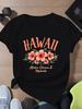 Aloha Hawaiian Hibiscus Flower Print Women T Shirt Casual Short Sleeve O-neck Summer Beach Oversized Tops Women Tropical Tops
