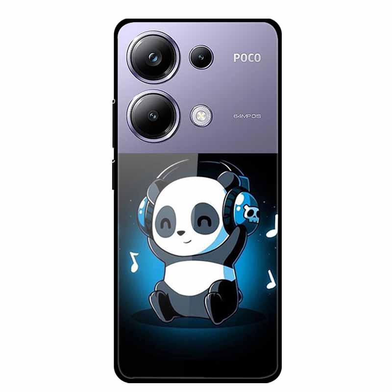 Чехол-накладка для Poco M6 Pro СтеклоЗакаленное Стекло Чехол Жесткая Задняя Панель Защита для Xiaomi Poco P oco M 6 Pro 6.67" Цветные Чехлы для Телефона