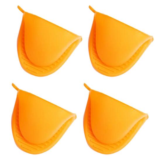 4Pcs Silicone Oven Mitts Heat Resistant Kitchen Mittens Pinch Mitts Anti-Scald Silicone Potholders Non-Slip Cooking Mitts Versatile Mini Oven Mitts