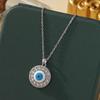 Популярное ожерелье из титановой стали синего цвета «Злой глаз» для женщин – Универсальное и персонализированное ювелирное изделие-цепочка для ключицы