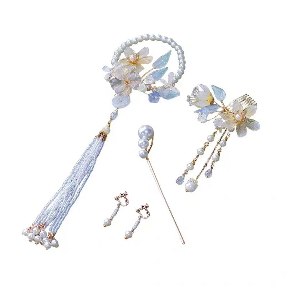 Подтонированные свадебные головные уборы Пластиковые серьги Жемчужная шпилька для волос Женщины