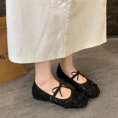 Французская новая летняя фея ветер девушка в универсальных балетках с мягкой подошвой и бантом женщина