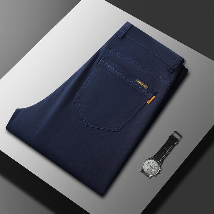 Весна и осень 2024 года, новые повседневные брюки высокого класса для мужчин, прямые свободные широкие брюки в деловом стиле